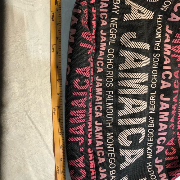 Robin Ruth Cloth Jamaica Shoulder Hobo Tote Black Pink - Picture 9 of 13